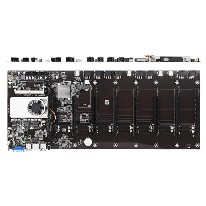 Riserless-Mining-Motherboard mit 8 GPU, Bitcoin, Krypto, Etherum-Mining, unterstützt 1066/1333/1600 MHz