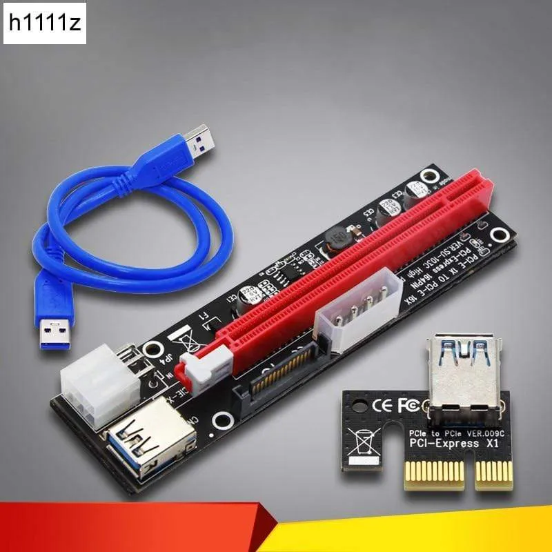 4-poliger 6-poliger SATA Power PCI Express 16X-Steckplatz-Riser-Karte USB 3.0 PCI-E PCI-Express 1x bis 16x PCIE-Riser für Bitcoin BTC Miner Mining