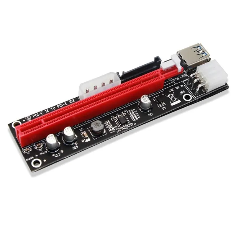 4-poliger 6-poliger SATA Power PCI Express 16X-Steckplatz-Riser-Karte USB 3.0 PCI-E PCI-Express 1x bis 16x PCIE-Riser für Bitcoin BTC Miner Mining