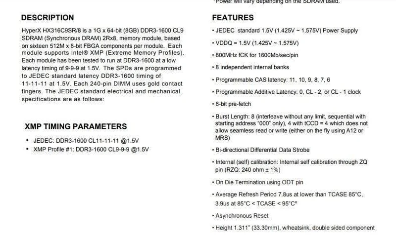 Kingston HyperX Savage Memory RAM DDR3 4G 8G 1600 MHz 1866 MHz 2133 MHz 2400 MHz 4 GB 8 GB 1.5 V PC3-12800 240-Pin-DIMM Für den Desktop