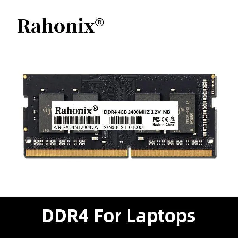 DDR4-Laptop-Speicher RAM 8GB 16GB 2400 2666MHz Speicher 4GB 2133 2400MHz Sodimm Rahonix DDR4 Notebook Memoria Hohe Leistung