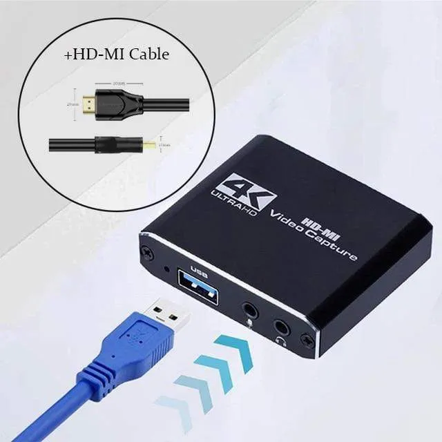 Videoaufnahmekarte für Live-Streaming 1080P 4K USB3.0 HDMI Videoaufnahmekarten-Switch-Spiel für PS4 Xbox Recording Box