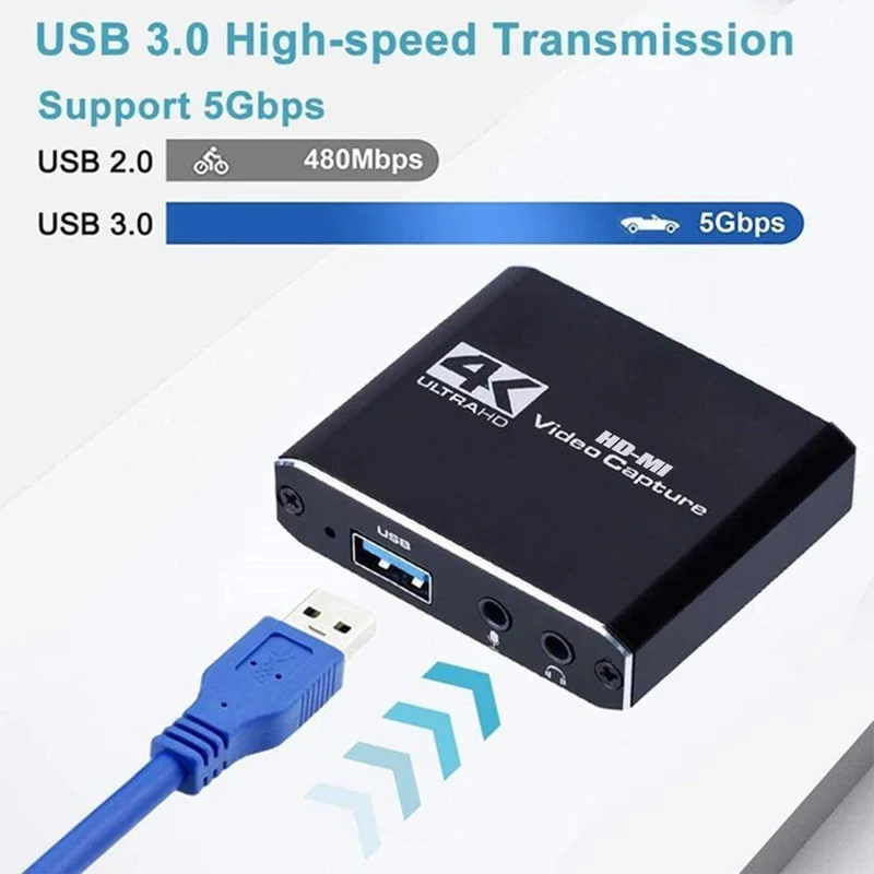 Videoaufnahmekarte für Live-Streaming 1080P 4K USB3.0 HDMI Videoaufnahmekarten-Switch-Spiel für PS4 Xbox Recording Box