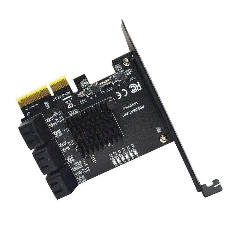 SATA PCI e Adapter 6 Anschlüsse SATA 3.0 an PCI Express x4 Erweiterungskarte SATA3.0 PCIe PCI-e SATA Controller für Festplatte ASMedia ASM1166