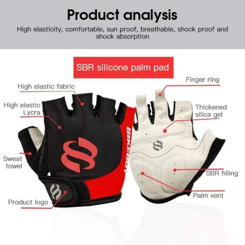 Fahrradhandschuhe, Halbfinger, Outdoor-Sporthandschuhe, Gelpolster, atmungsaktiv, MTB, Rennrad, Reithandschuhe