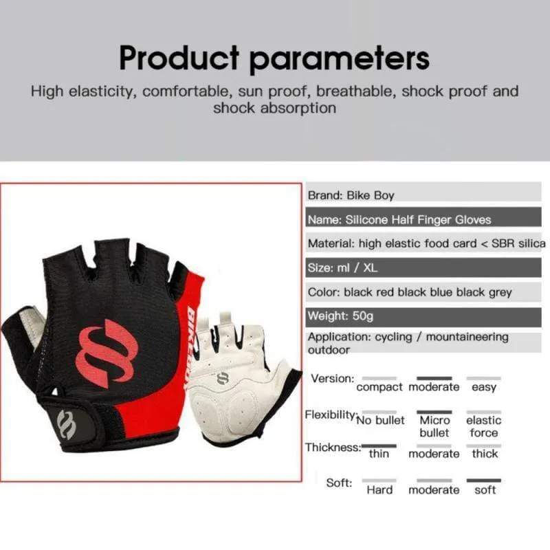 Fahrradhandschuhe, Halbfinger, Outdoor-Sporthandschuhe, Gelpolster, atmungsaktiv, MTB, Rennrad, Reithandschuhe