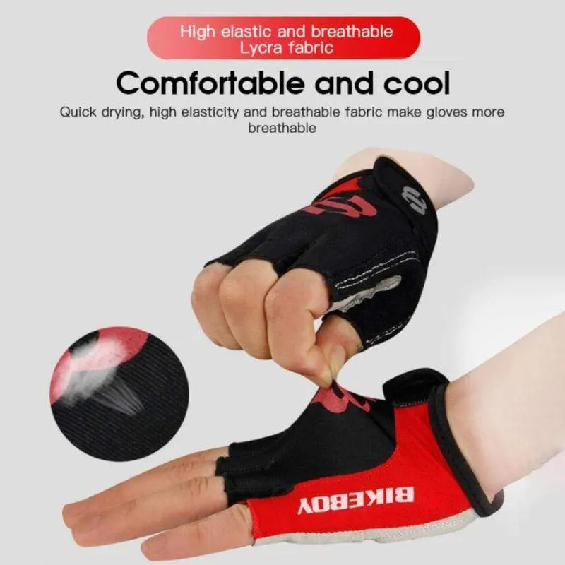 Fahrradhandschuhe, Halbfinger, Outdoor-Sporthandschuhe, Gelpolster, atmungsaktiv, MTB, Rennrad, Reithandschuhe
