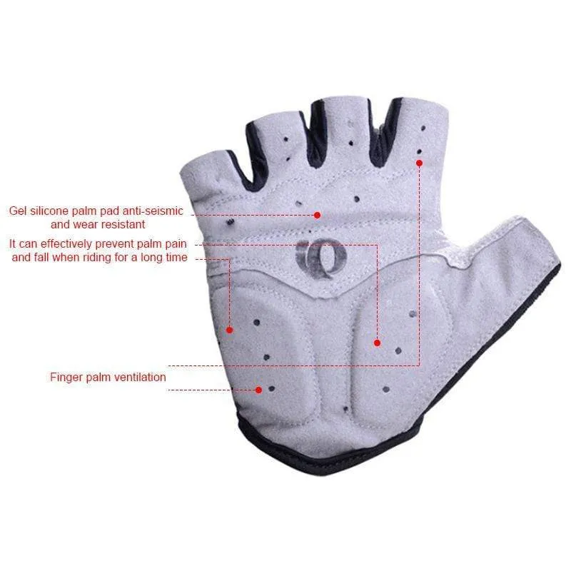 1 Paar Gel Halbfinger Fahrradhandschuhe Anti-Rutsch Anti-Schweiß Fahrrad Handschuhe Links-Rechts Anti-Schock MTB Rennrad Sporthandschuhe Road