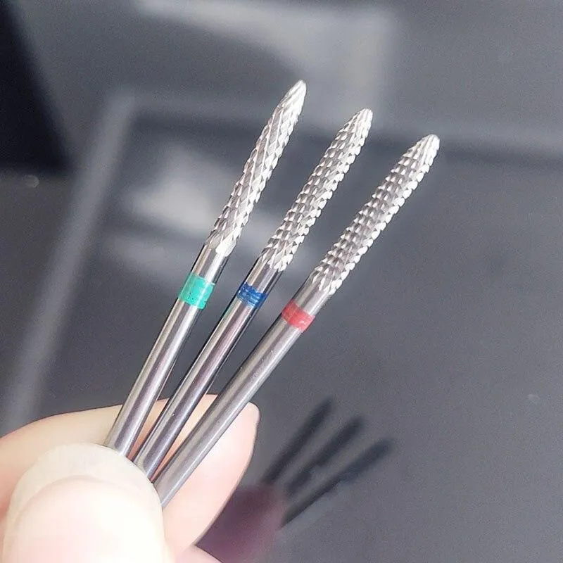 1 stücke Pro hartmetall Nagel Bohrer Bits Nail art Elektrische Bohrmaschine Dateien Nail art Werkzeuge schneiden und polieren boden der nagel