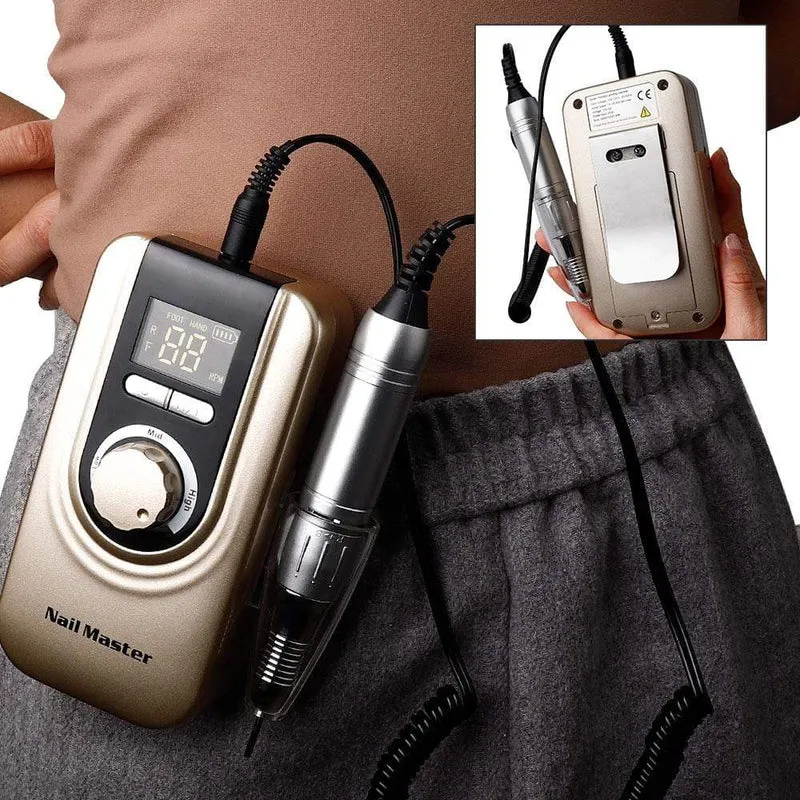 25 W Multifunktions-Nagelbohrmaschine mit 35000 U/min, wiederaufladbar, tragbar, stark polierend, Maniküre- und Pediküre-Set, Nagelwerkzeuge