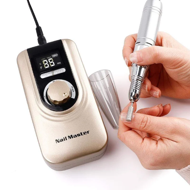 25 W Multifunktions-Nagelbohrmaschine mit 35000 U/min, wiederaufladbar, tragbar, stark polierend, Maniküre- und Pediküre-Set, Nagelwerkzeuge