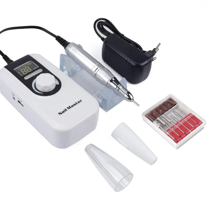 25 W Multifunktions-Nagelbohrmaschine mit 35000 U/min, wiederaufladbar, tragbar, stark polierend, Maniküre- und Pediküre-Set, Nagelwerkzeuge