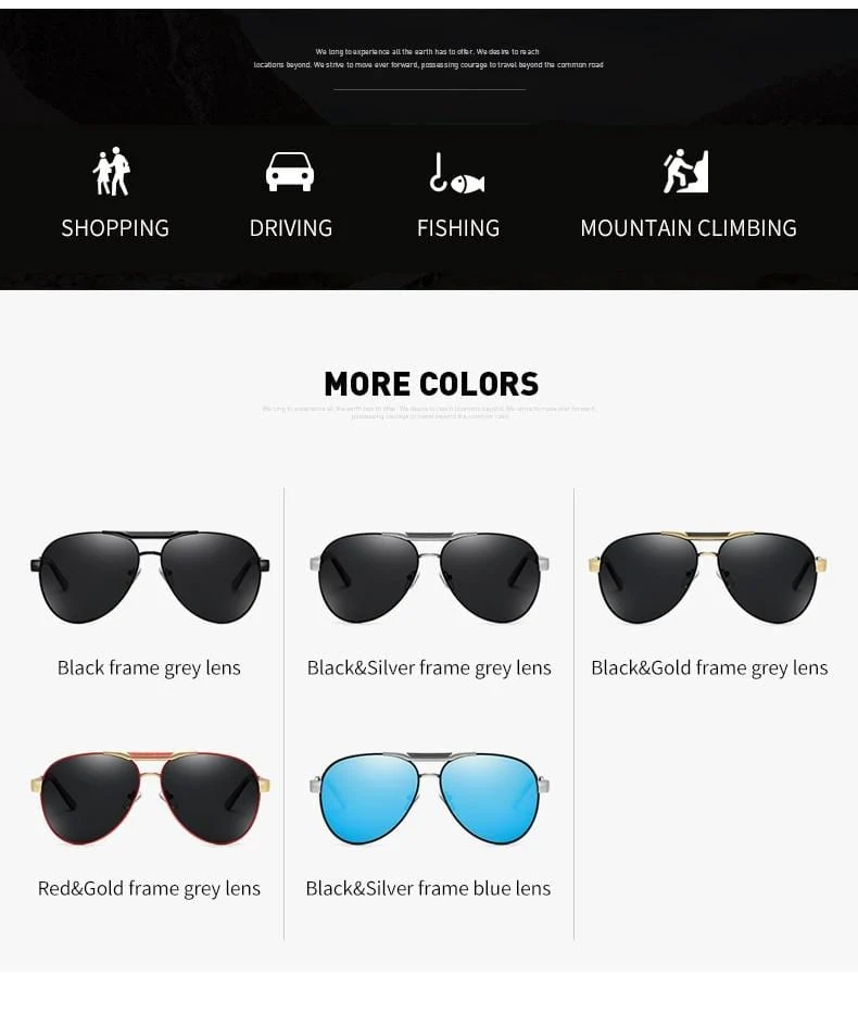 Polarisierte Sonnenbrille für Herren für Sport im Freien, Autofahren, Polaroid-Sonnenbrille, Herren, Piloten-Sonnenbrille mit Metallrahmen, Gafas De