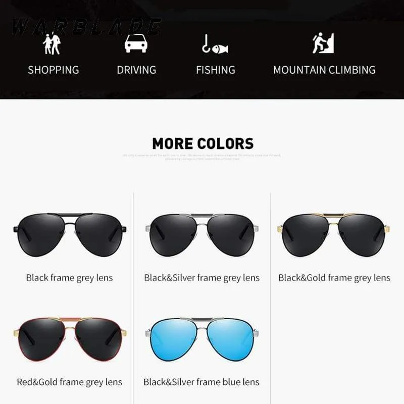 Polarisierte Sonnenbrille für Herren für Sport im Freien, Autofahren, Polaroid-Sonnenbrille, Herren, Piloten-Sonnenbrille mit Metallrahmen, Gafas De