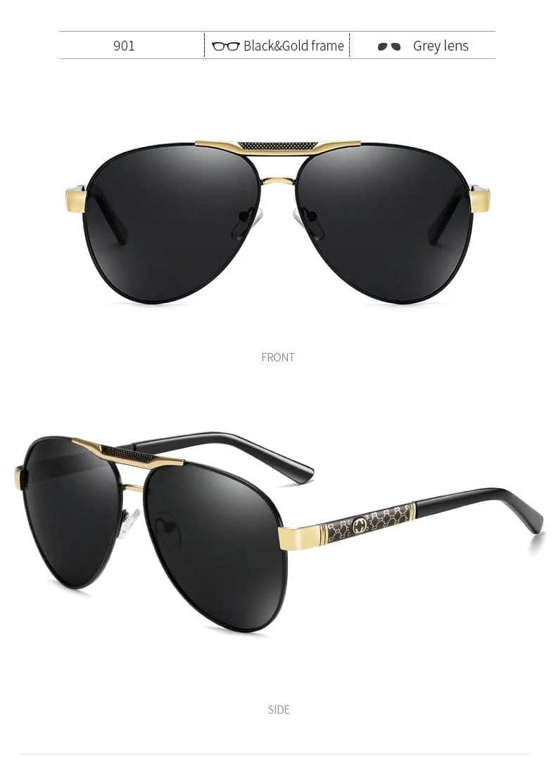 Polarisierte Sonnenbrille für Herren für Sport im Freien, Autofahren, Polaroid-Sonnenbrille, Herren, Piloten-Sonnenbrille mit Metallrahmen, Gafas De