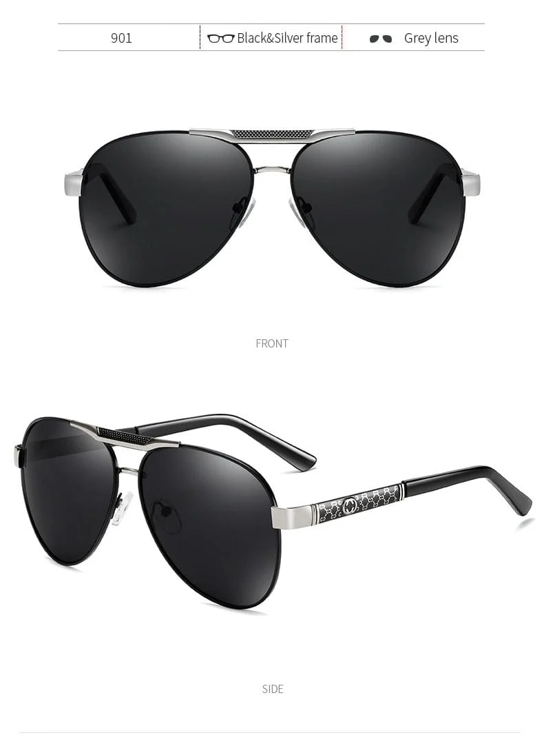Polarisierte Sonnenbrille für Herren für Sport im Freien, Autofahren, Polaroid-Sonnenbrille, Herren, Piloten-Sonnenbrille mit Metallrahmen, Gafas De