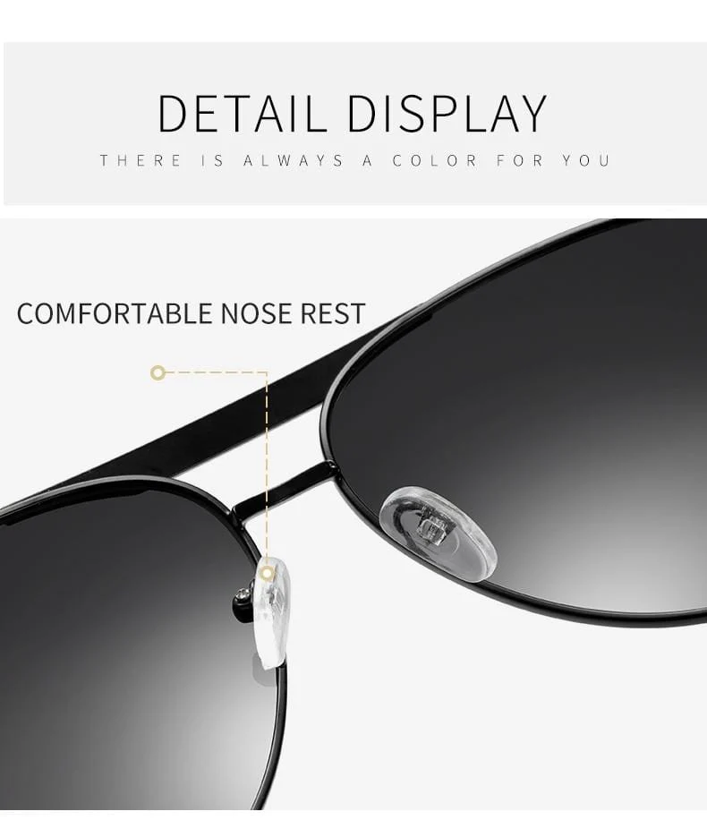 Polarisierte Sonnenbrille für Herren für Sport im Freien, Autofahren, Polaroid-Sonnenbrille, Herren, Piloten-Sonnenbrille mit Metallrahmen, Gafas De