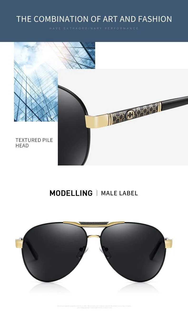 Polarisierte Sonnenbrille für Herren für Sport im Freien, Autofahren, Polaroid-Sonnenbrille, Herren, Piloten-Sonnenbrille mit Metallrahmen, Gafas De