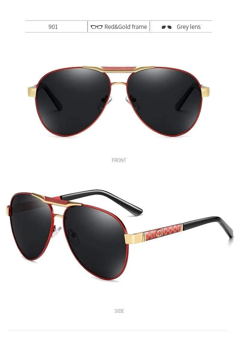 Polarisierte Sonnenbrille für Herren für Sport im Freien, Autofahren, Polaroid-Sonnenbrille, Herren, Piloten-Sonnenbrille mit Metallrahmen, Gafas De