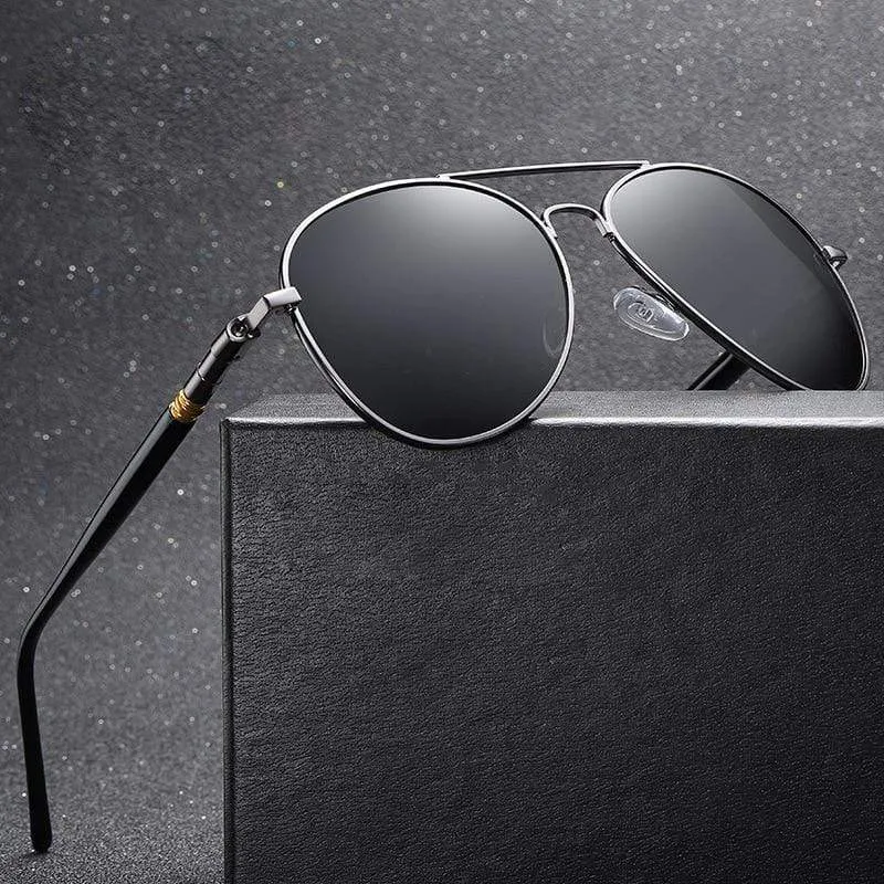 Polarisierte Sonnenbrille für Herren und Damen, Vintage-Sonnenbrille für Autofahrer, Pilotenbrille, Markendesigner, schwarze Sonnenbrille für Herren und Damen, UV400