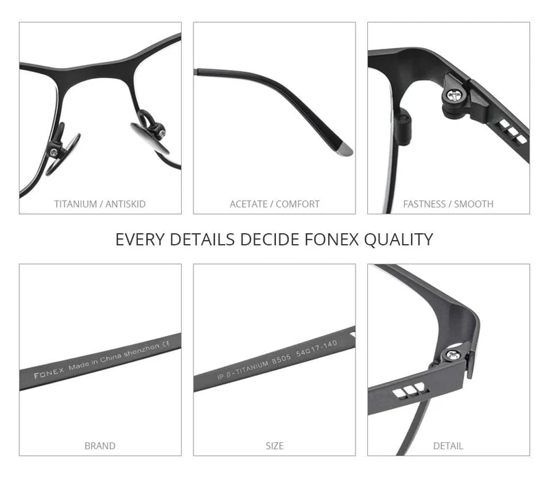Titan Brillenrahmen Männer Square Eyewear Male Classic Volloptische Brillenfassungen Gafas Oculos 8505