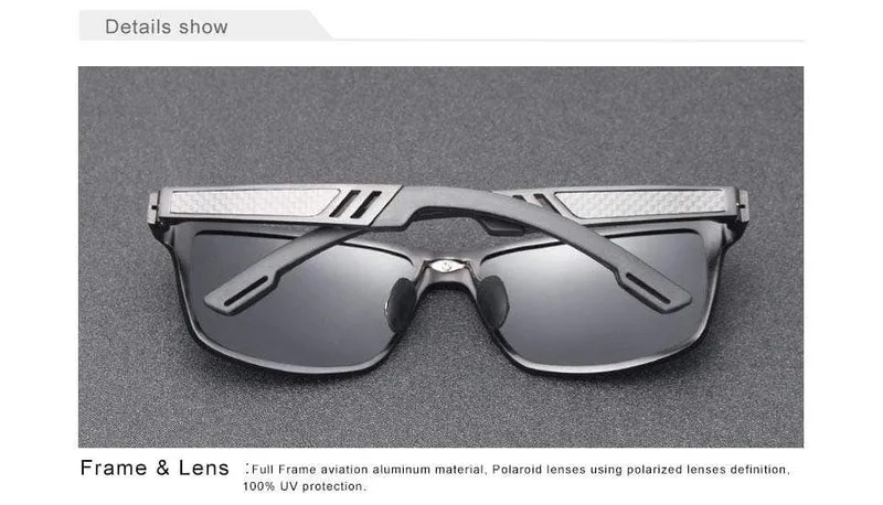 Polarisierte Sonnenbrille für Männer aus Aluminium-Magnesium, Sonnenbrille für Autofahrer, rechteckige Sonnenbrillen für Männer, Oculos Masculino