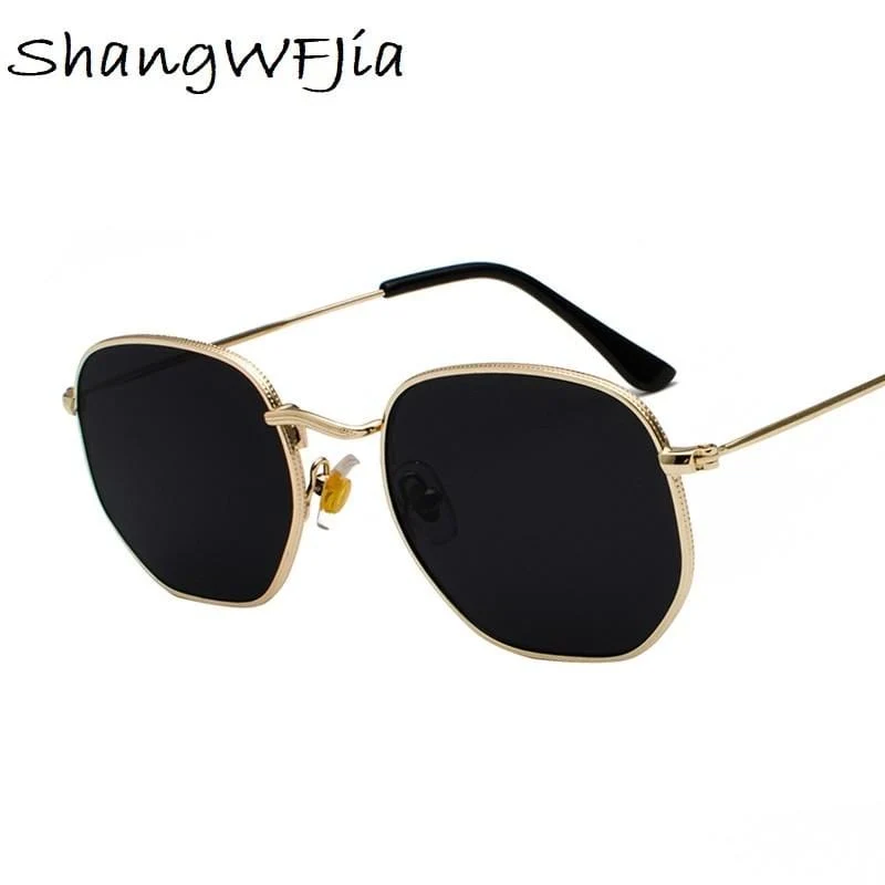 Männer Sunglases Hexagon sonnenbrille NEUE Frauen Metall Rahmen Angeln Brille Gold tee Brillen lentes de sol hombre okulary UV400