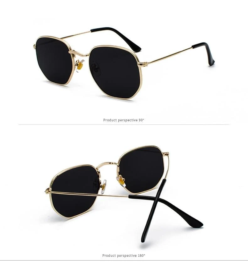 Männer Sunglases Hexagon sonnenbrille NEUE Frauen Metall Rahmen Angeln Brille Gold tee Brillen lentes de sol hombre okulary UV400