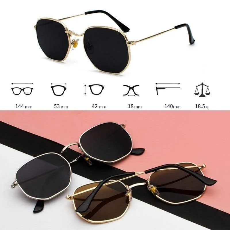 Männer Sunglases Hexagon sonnenbrille NEUE Frauen Metall Rahmen Angeln Brille Gold tee Brillen lentes de sol hombre okulary UV400