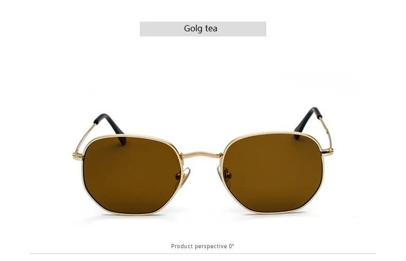 Männer Sunglases Hexagon sonnenbrille NEUE Frauen Metall Rahmen Angeln Brille Gold tee Brillen lentes de sol hombre okulary UV400