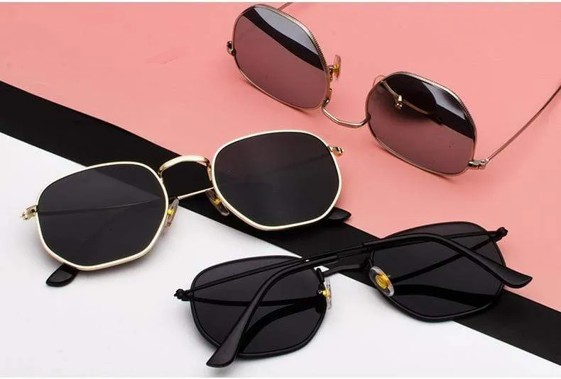 Männer Sunglases Hexagon sonnenbrille NEUE Frauen Metall Rahmen Angeln Brille Gold tee Brillen lentes de sol hombre okulary UV400