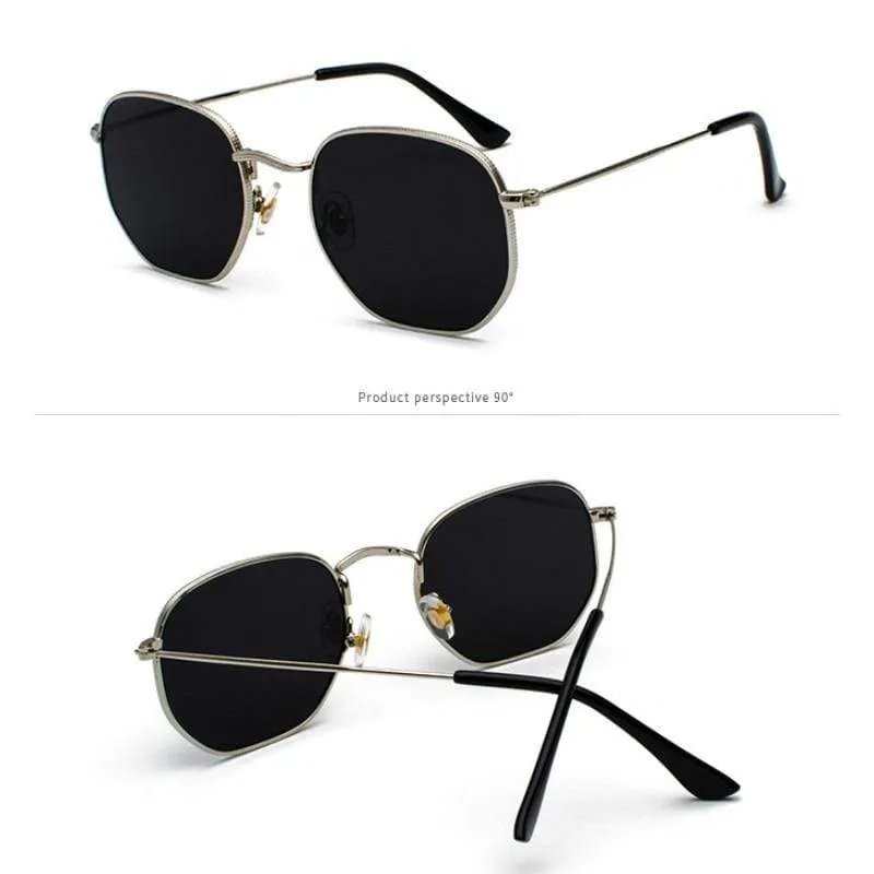 Männer Sunglases Hexagon sonnenbrille NEUE Frauen Metall Rahmen Angeln Brille Gold tee Brillen lentes de sol hombre okulary UV400