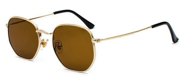 Männer Sunglases Hexagon sonnenbrille NEUE Frauen Metall Rahmen Angeln Brille Gold tee Brillen lentes de sol hombre okulary UV400