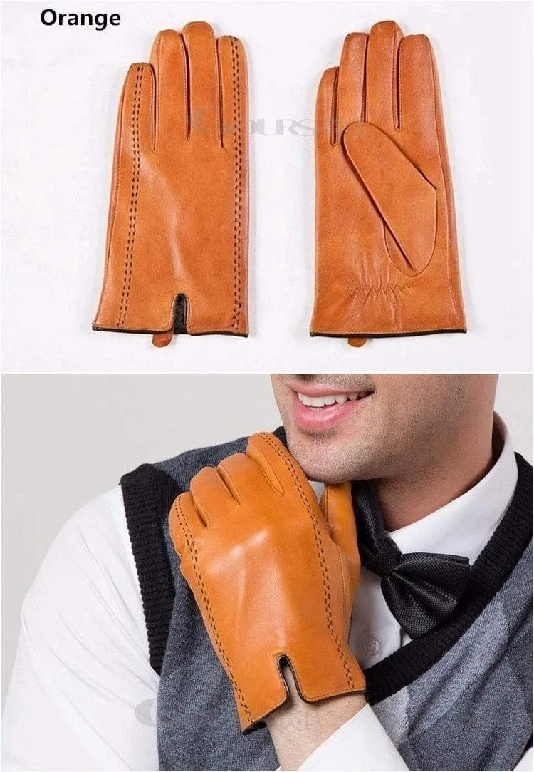 Winter herren Echte Lederhandschuhe Neue Marke Touchscreen Handschuhe Mode Warme Schwarze Handschuhe Ziegenleder Fäustlinge GSM012