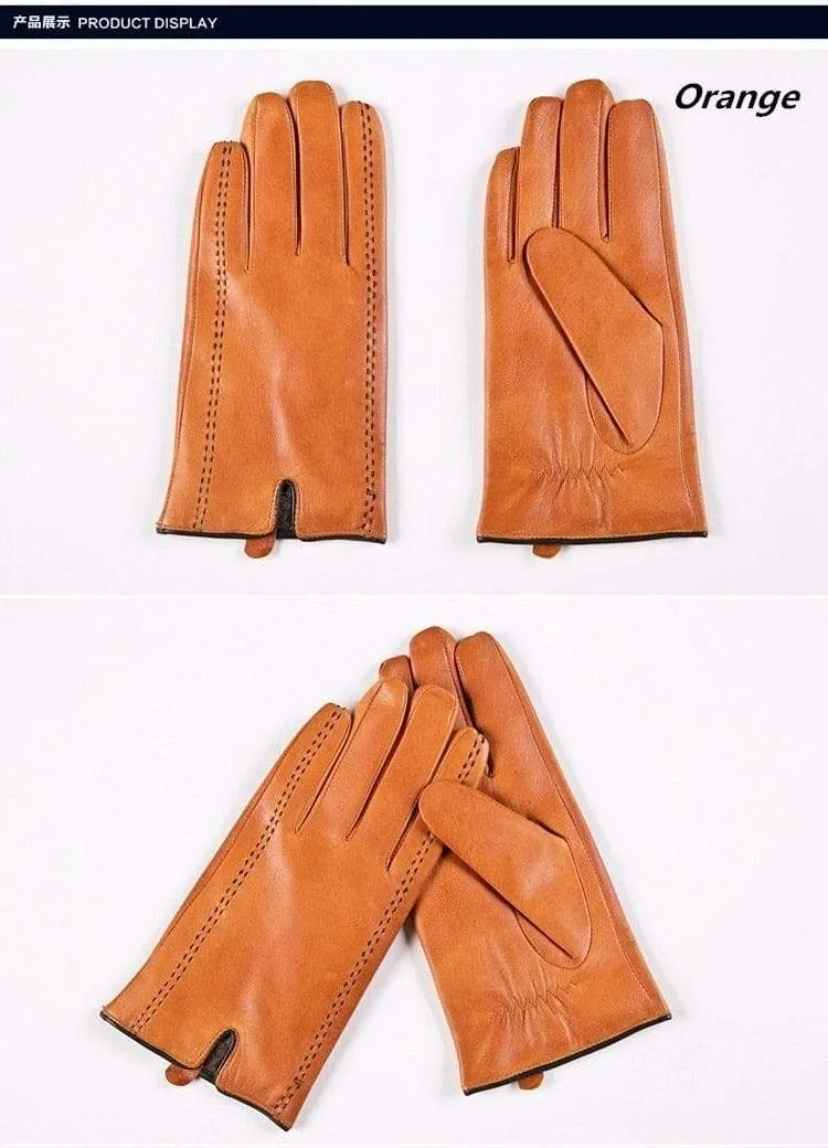 Winter herren Echte Lederhandschuhe Neue Marke Touchscreen Handschuhe Mode Warme Schwarze Handschuhe Ziegenleder Fäustlinge GSM012