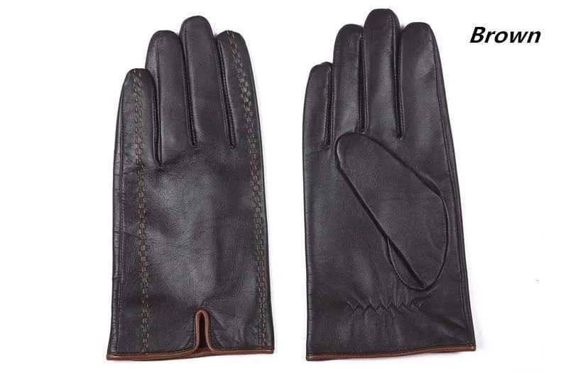 Winter herren Echte Lederhandschuhe Neue Marke Touchscreen Handschuhe Mode Warme Schwarze Handschuhe Ziegenleder Fäustlinge GSM012