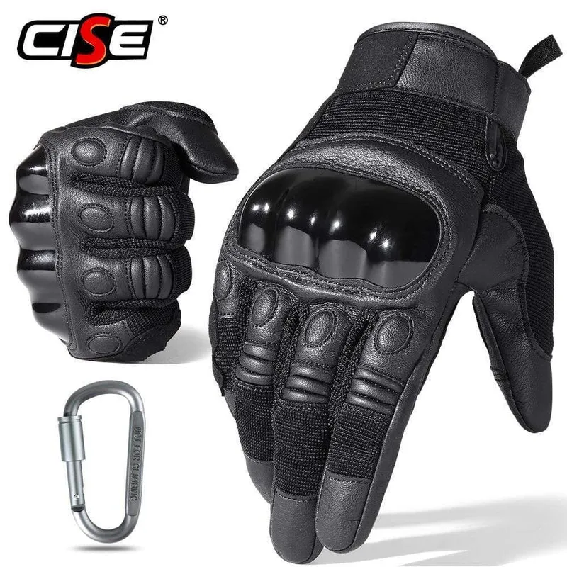 Schwarz Moto Motocross Handschuh Männer Leder Motorrad Vollfinger Handschuhe Radfahren Fahrrad Reiten BMX Enduro Arbeit Fäustlinge Sommer