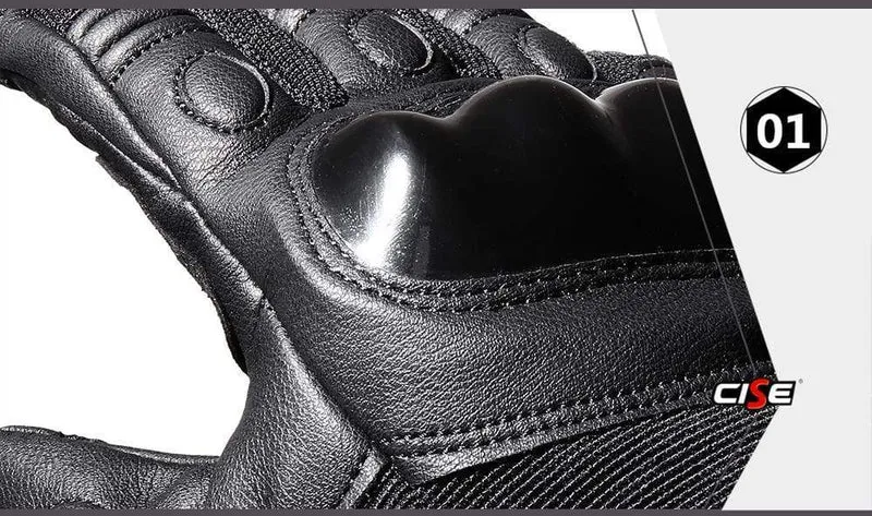 Schwarz Moto Motocross Handschuh Männer Leder Motorrad Vollfinger Handschuhe Radfahren Fahrrad Reiten BMX Enduro Arbeit Fäustlinge Sommer