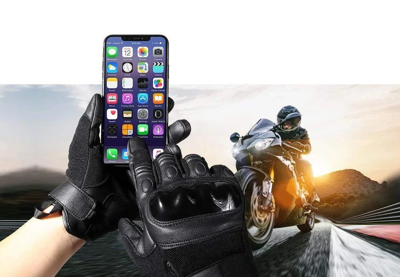 Schwarz Moto Motocross Handschuh Männer Leder Motorrad Vollfinger Handschuhe Radfahren Fahrrad Reiten BMX Enduro Arbeit Fäustlinge Sommer