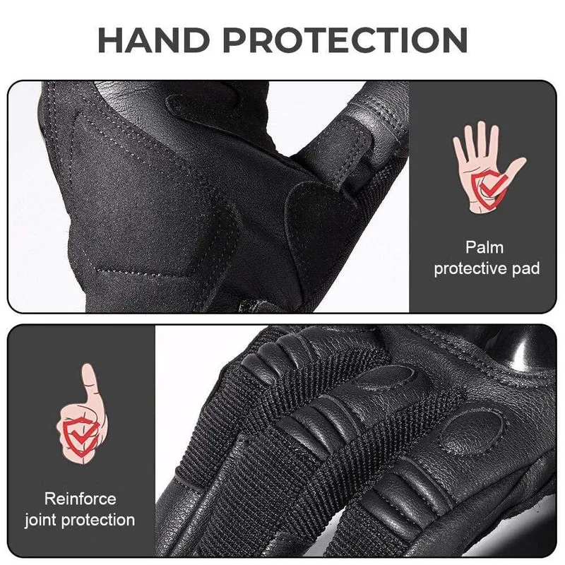 Schwarz Moto Motocross Handschuh Männer Leder Motorrad Vollfinger Handschuhe Radfahren Fahrrad Reiten BMX Enduro Arbeit Fäustlinge Sommer