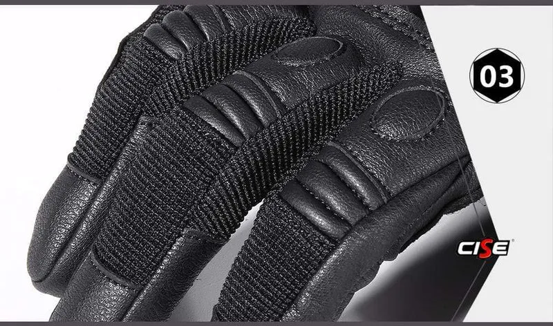 Schwarz Moto Motocross Handschuh Männer Leder Motorrad Vollfinger Handschuhe Radfahren Fahrrad Reiten BMX Enduro Arbeit Fäustlinge Sommer