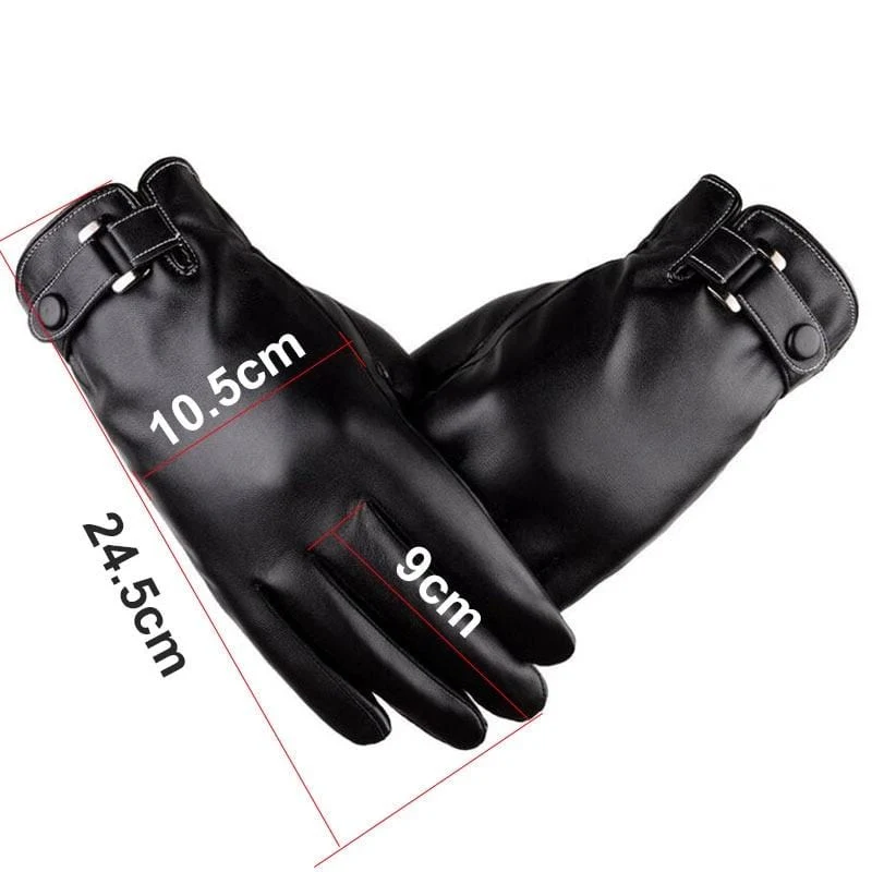 Herren Winter Warme Mode Wasserdichte Handschuhe Männer Kunstleder Autofahrerhandschuhe Dünne Lederhandschuhe für Touchscreen Braun Guantes