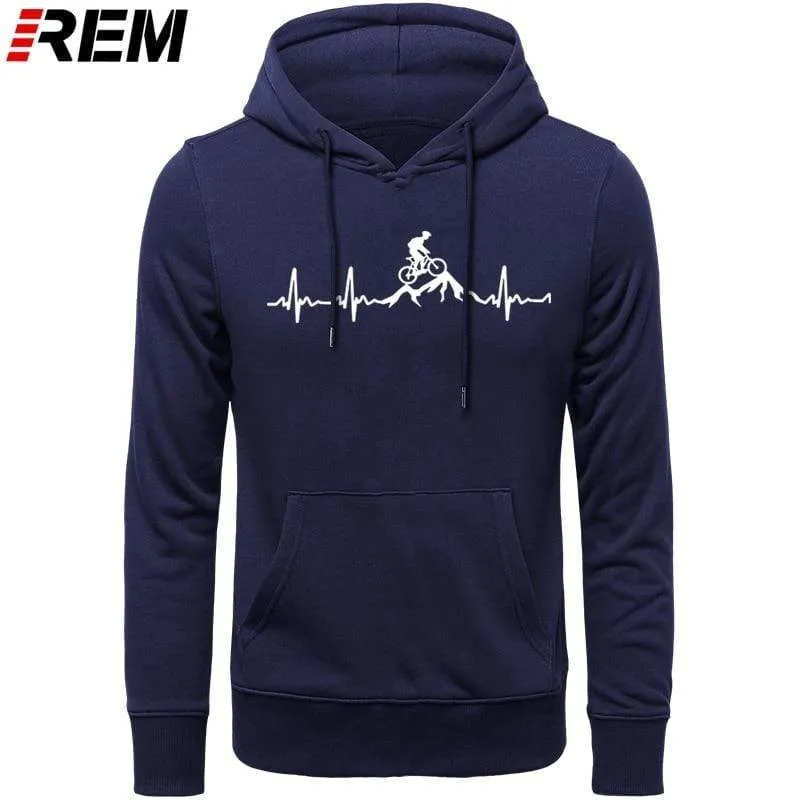 Hoodies Mountainbike Herzschlag Lustige MTB Dirt Bike Plus Benutzerdefinierte Langarm Herren Mode Familie Baumwolle Hoodies, Sweatshirts