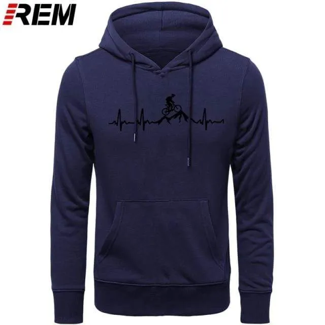 Hoodies Mountainbike Herzschlag Lustige MTB Dirt Bike Plus Benutzerdefinierte Langarm Herren Mode Familie Baumwolle Hoodies, Sweatshirts