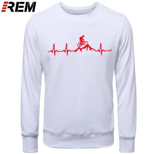 Hoodies Mountainbike Herzschlag Lustige MTB Dirt Bike Plus Benutzerdefinierte Langarm Herren Mode Familie Baumwolle Hoodies, Sweatshirts