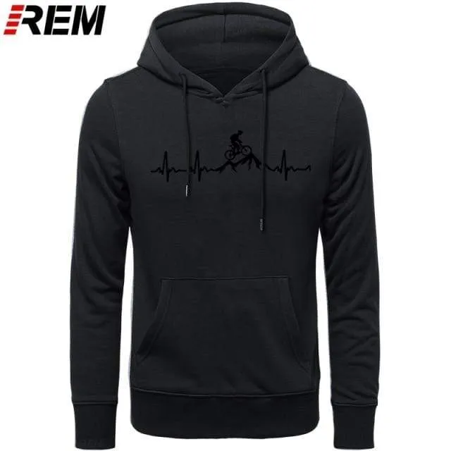Hoodies Mountainbike Herzschlag Lustige MTB Dirt Bike Plus Benutzerdefinierte Langarm Herren Mode Familie Baumwolle Hoodies, Sweatshirts