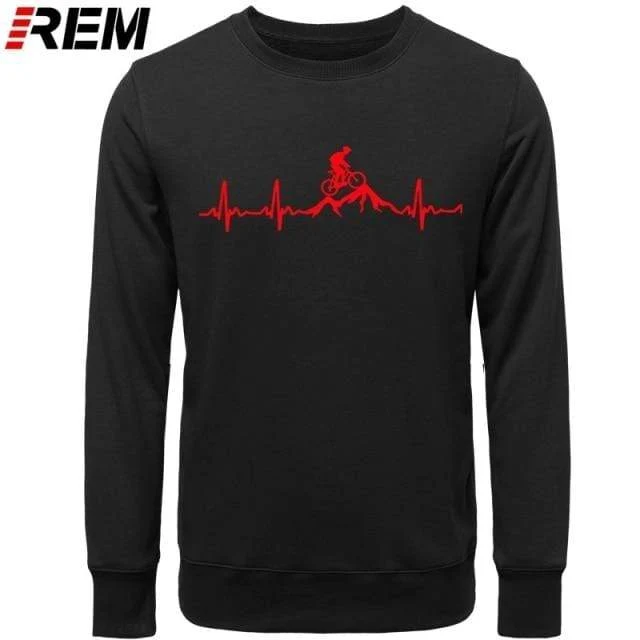 Hoodies Mountainbike Herzschlag Lustige MTB Dirt Bike Plus Benutzerdefinierte Langarm Herren Mode Familie Baumwolle Hoodies, Sweatshirts