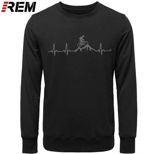 Hoodies Mountainbike Herzschlag Lustige MTB Dirt Bike Plus Benutzerdefinierte Langarm Herren Mode Familie Baumwolle Hoodies, Sweatshirts