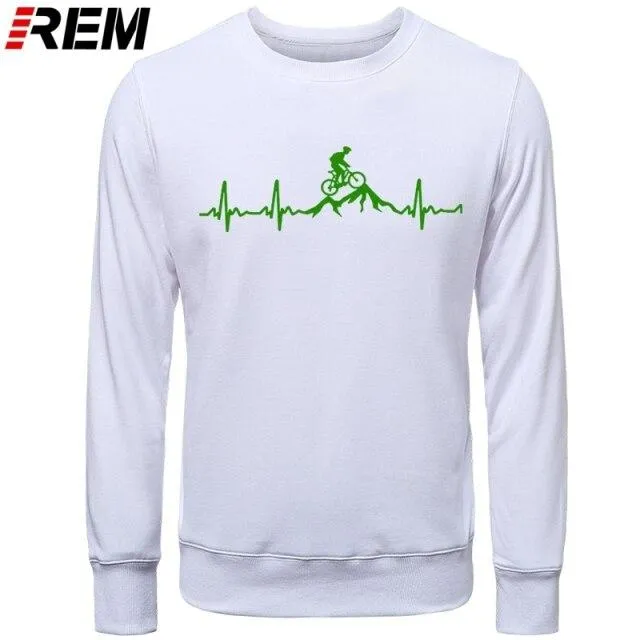 Hoodies Mountainbike Herzschlag Lustige MTB Dirt Bike Plus Benutzerdefinierte Langarm Herren Mode Familie Baumwolle Hoodies, Sweatshirts