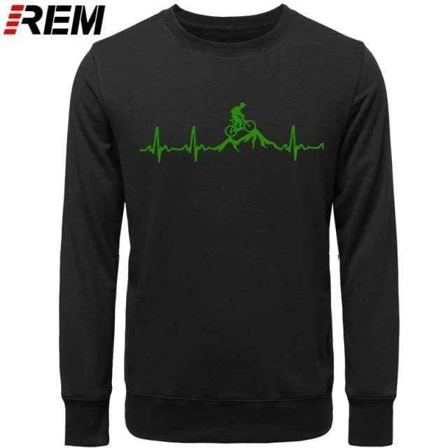 Hoodies Mountainbike Herzschlag Lustige MTB Dirt Bike Plus Benutzerdefinierte Langarm Herren Mode Familie Baumwolle Hoodies, Sweatshirts
